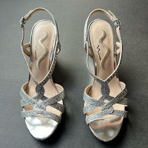 Wedge silver shoes